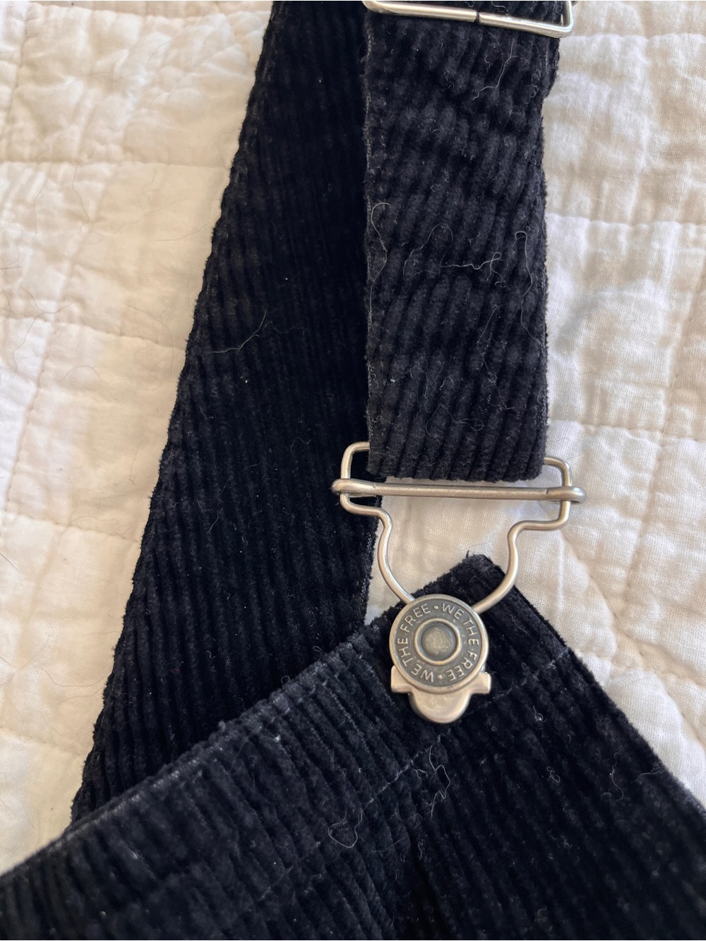 We The Free Good Luck Overall XS Black Corduroy Wide Leg Cotton Free People - Picture 4 of 9